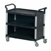 Vestil Commercial Cart, 43x20, 3 Shelf, Panels, Steel, 3 Shelves, 550 lb CSC-P
